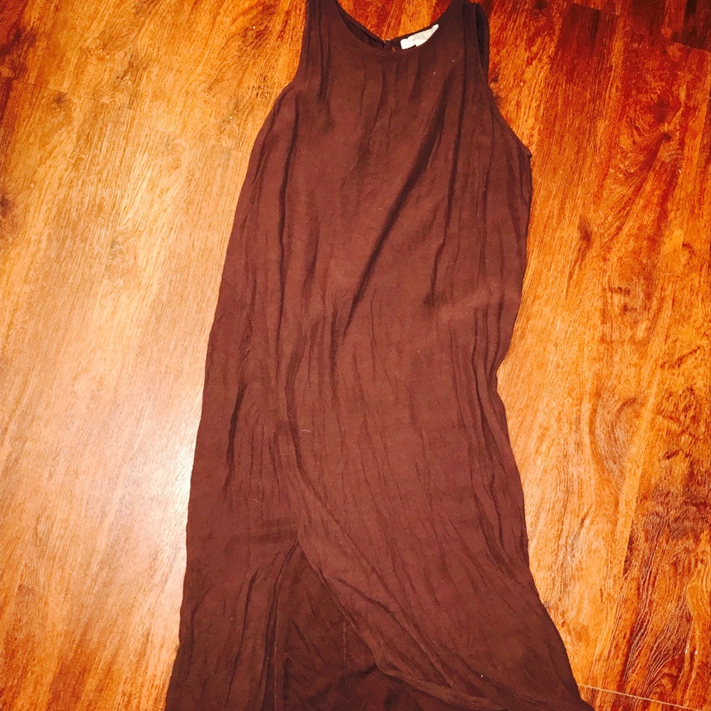 Dark Wine Slit Pocahontas Dress